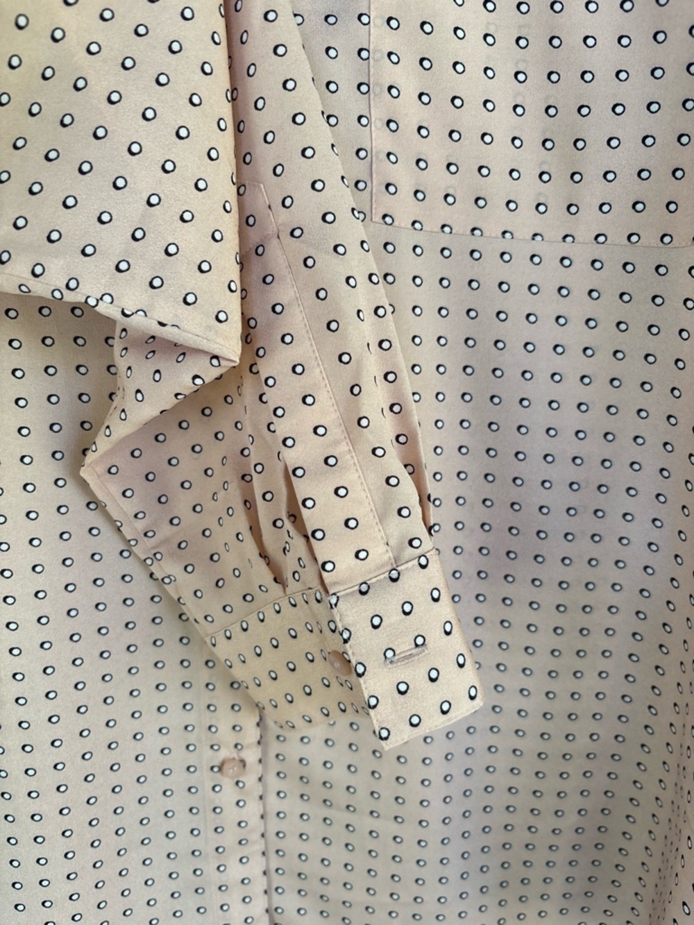 Calvin Klein Peach Dot-Print Long-Sleeve Blouse - Picture 3 of 9